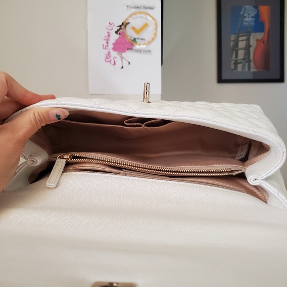 Chanel coco handle iridescent white gold hw small bag - Picture 3 of 14